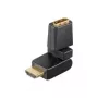 Wentronic Goobay HDMI™ adapteris, HDMI standartinis lizdas (A tipas), juodas - HDMI™ A lizdas > HDMI™ A kištukas, pasukamas (60757)