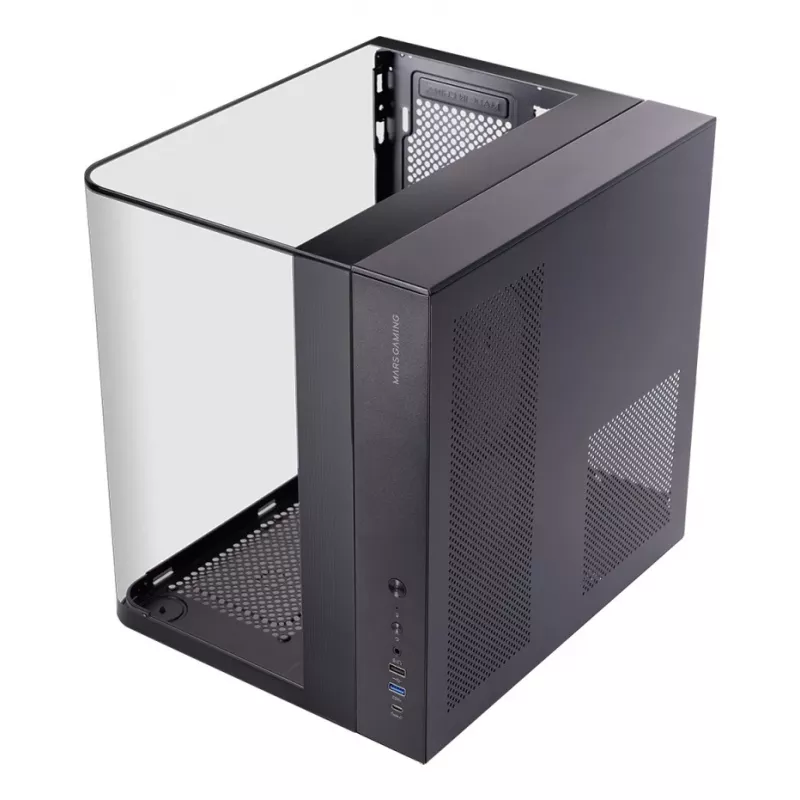 PC Midi Tower korpusas TACENS Mars Gaming MC-INFINIOLITE, juodas, grūdintas stiklas, palaiko ATX/Micro-ATX/Mini-ITX, 120 mm ventiliatoriai