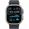 Navy Ocean Band 49 mm - Natural Titanium Finish