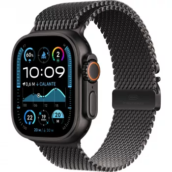 Apple Watch Ultra 2 Cell 49mm Black Titan Milanese Loop S
