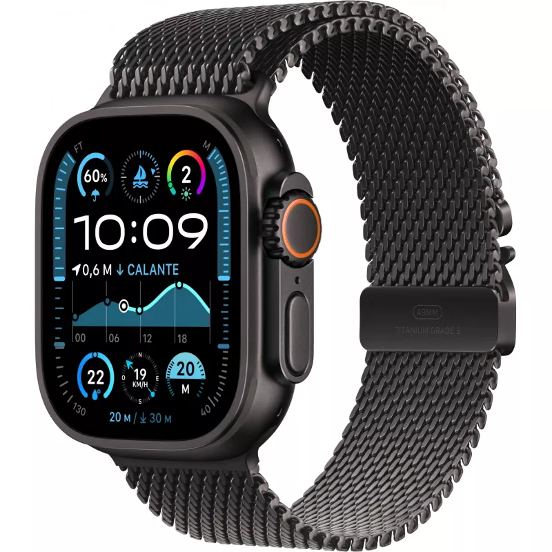 Apple Watch Ultra 2 Cell 49mm Black Titan Milanese Loop S