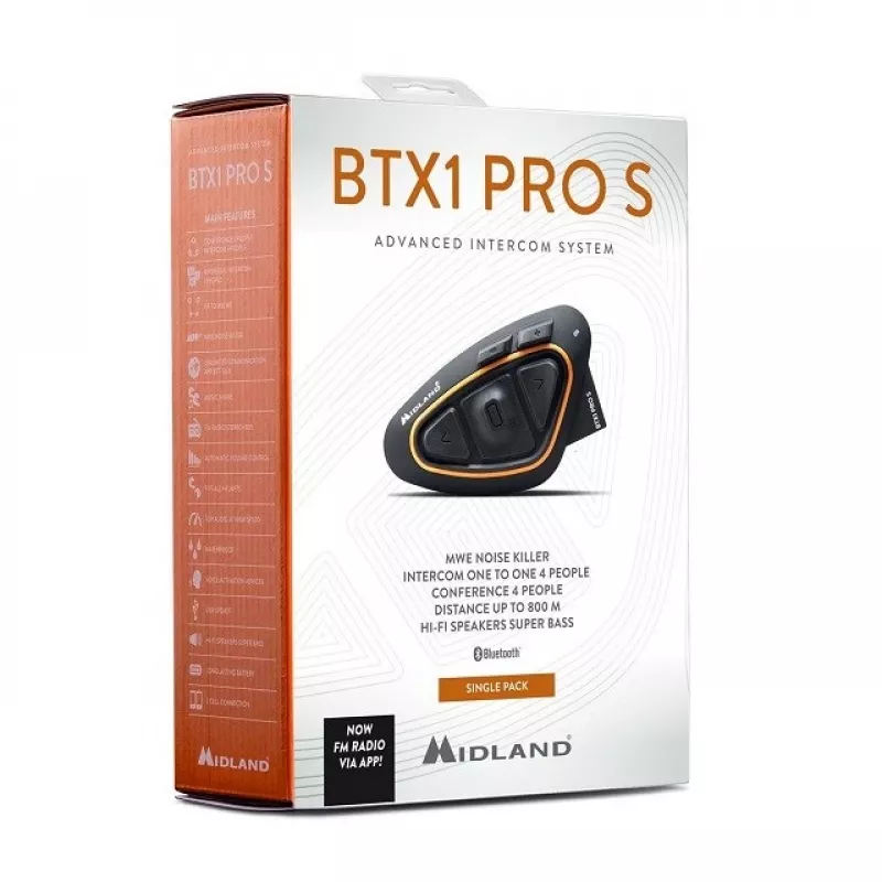 Motociklo interkomas Midland BTX1 PRO S-SINGLE