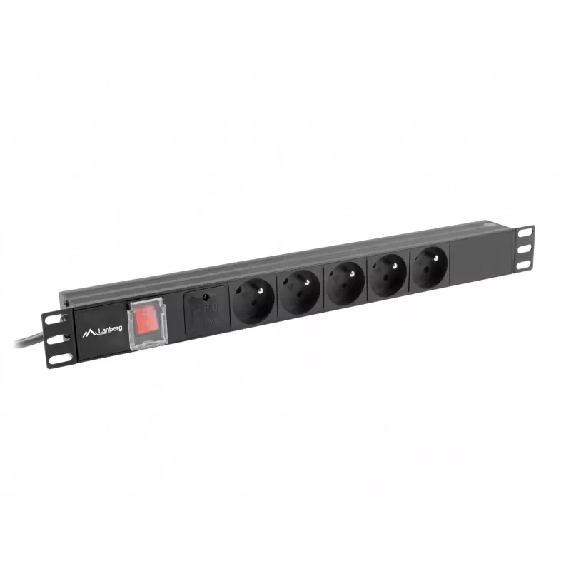 Lanberg PDU-05E-0200-IEC-BK maitinimo paskirstymo įrenginys (PDU) 5 kintamosios srovės lizdai 1U juodas