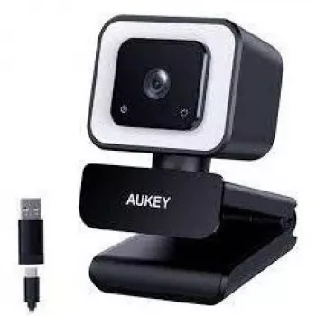 Aukey PC-LM6 Stream serija su žiedine lempute, Full HD internetinė kamera su 1/3-CMOS jutikliu, juoda