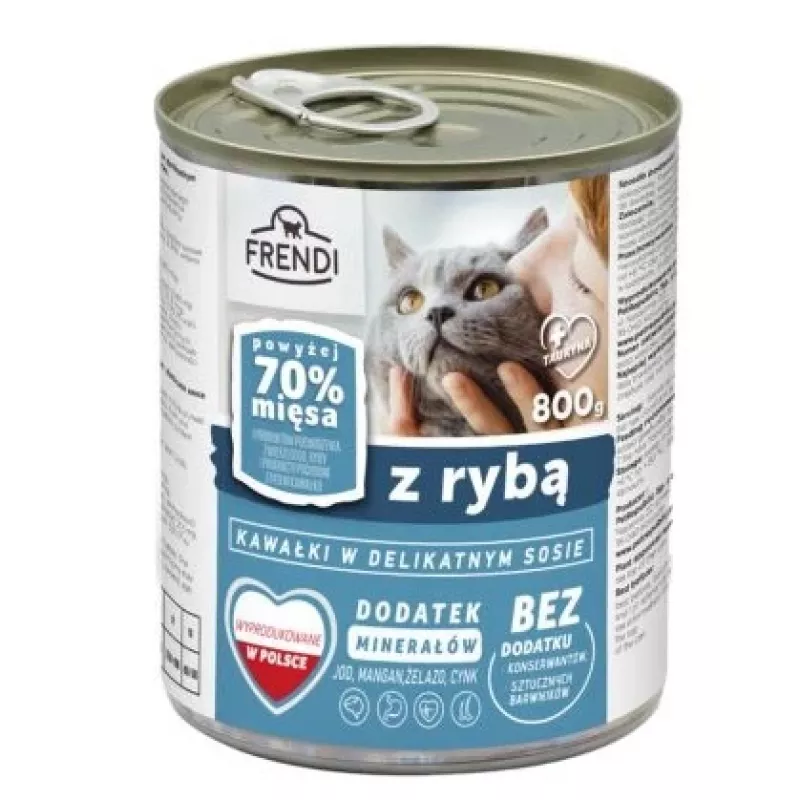Šlapias kačių ėdalas Frendi Pieces in Sauce su žuvimi 800 g