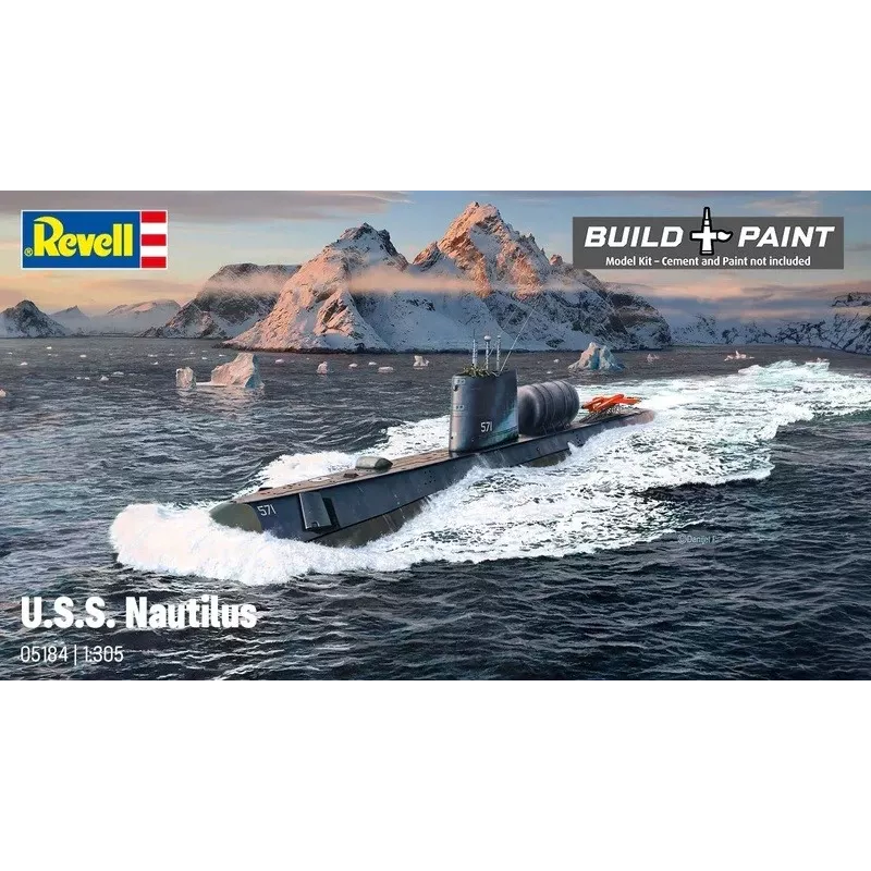 Plastikinis laivo modelis REVELL U.S.S. Nautilus masteliu 1:305, rinkinys 05184