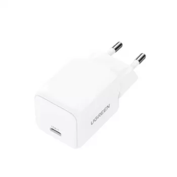 UGREEN Charger Nexode N serijos X513 30W GaN USB-C vieno prievado greitasis įkroviklis, 100–240 V, baltas
