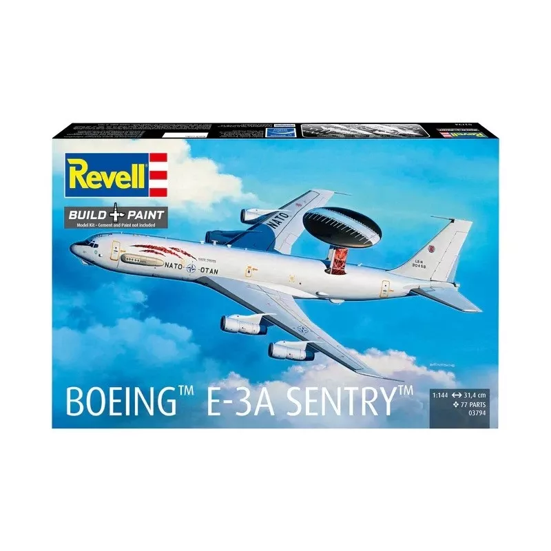 Plastikinis modelis REVELL Boeing E-3A Sentry 1:144 mastelio orlaivio modelio rinkinys