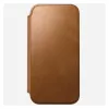 Mobiliojo telefono dėklas Nomad Modern Leather Folio, skirtas iPhone 17 Pro Max — ruda, tinka iki 17,5 cm (6,9 col.) ekranui, 4 kortelių kišenės