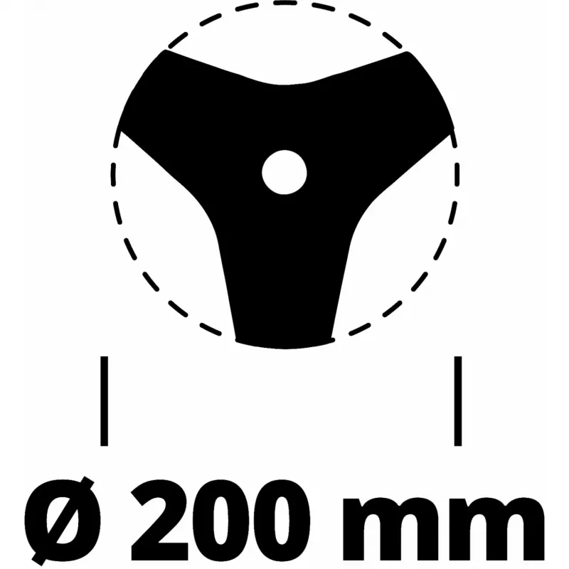 Žoliapjovės peilis Einhell 3405083 Nerūdijantis plienas 20 cm Juoda