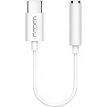 PEDEA USB-C prie 3,5 mm ausinių lizdo adapteris, baltas