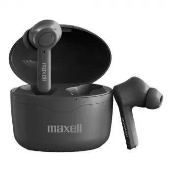 Maxell Bass 13 Sync Up belaidės „Bluetooth“ į ausis įstatomos ausinės su įkrovimo dėklu, juodos