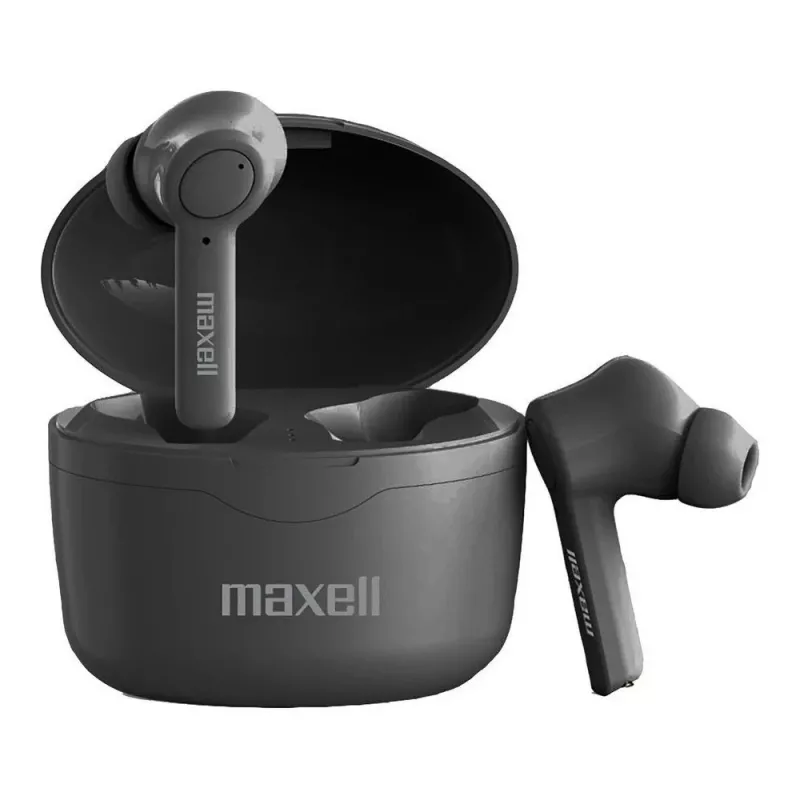 Maxell Bass 13 Sync Up belaidės „Bluetooth“ į ausis įstatomos ausinės su įkrovimo dėklu, juodos