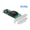 DeLOCK PCI Express x8 kortelė su 2 vidiniais SFF-8643 NVMe prievadais, žemo profilio