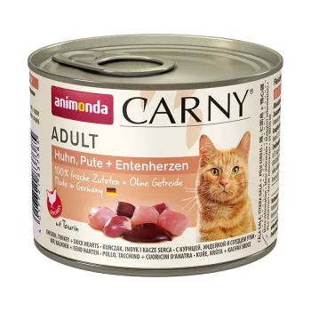 ANIMONDA Carny Adult Chicken, turkey and duck hearts - drėgnas kačių maistas - 200g