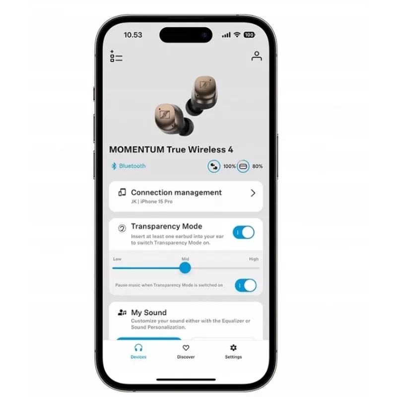 Sennheiser Momentum True Wireless 4 ausinės - juodos vario spalvos