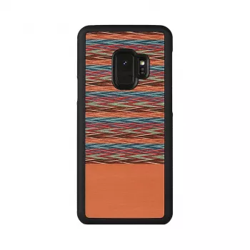 man and wood išmaniojo telefono dėklas Galaxy S9 — rudas languotas su juodu apvadu