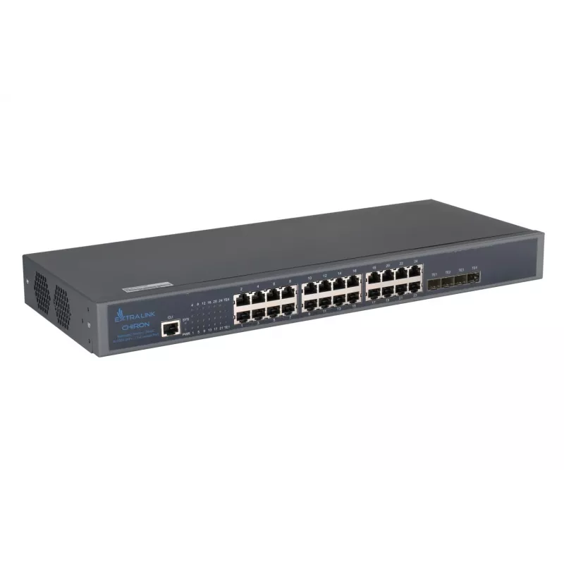 Valdomas komutatorius Extralink Chiron 24x RJ45 1000Mb/s 4x SFP+ L3