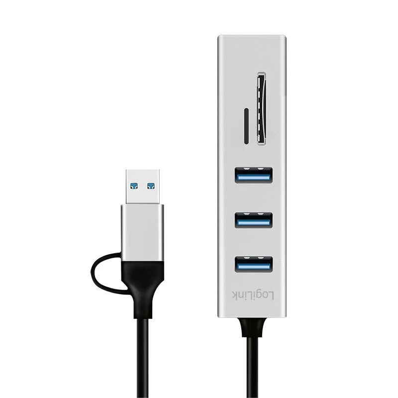 USB3.0 šakotuvas USB-A, SD/microSD lizdas, 2-in-1