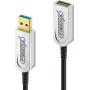 USB laidas FiberX FX-I650-010 USB A USB 3.2 Gen 1 10 m Juoda Sidabrinė