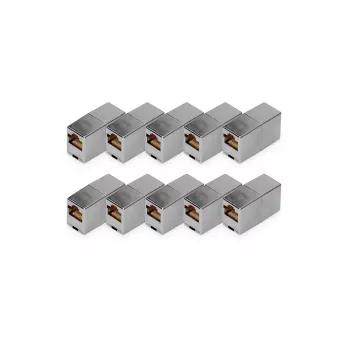 Digitus CAT 5e RJ45 modulinė jungtis 10 vnt. auksuoti kontaktai sidabrinė