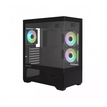 PC korpusas CHRONIX V2 Mid Tower ARGB ventiliatorius x3 juodas