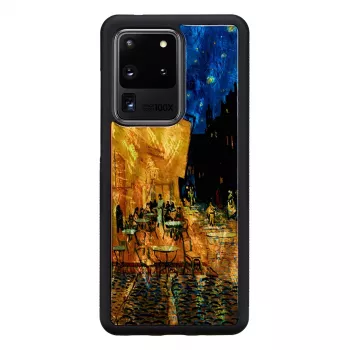 Telefono dėklas iKins Samsung Galaxy S20 Ultra — juodas, modelis 'Cafe Terrace'