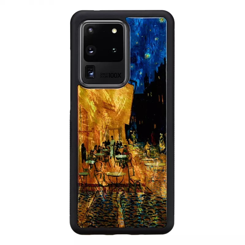 Telefono dėklas iKins Samsung Galaxy S20 Ultra — juodas, modelis 'Cafe Terrace'