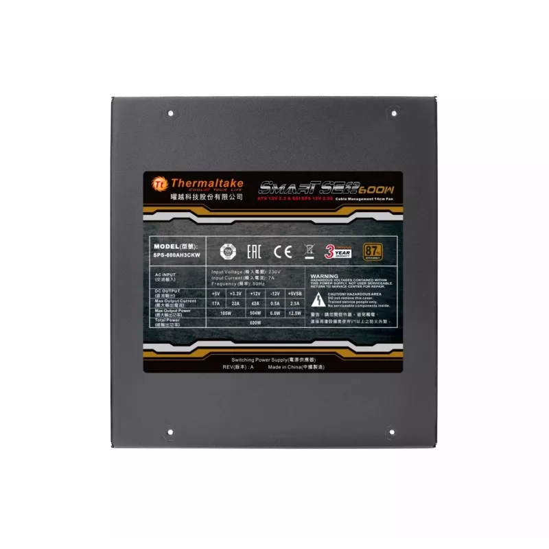 Maitinimo blokas Thermaltake Smart SE2 600W ATX pusiau modulinis, 86 % efektyvumas, 120 mm ventiliatorius