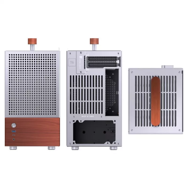 PC korpusas Jonsbo T6, Mini-Tower, Mini-ITX, sidabrinis