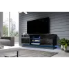 TV spintelė cama meble QIU 160 — MDF juodas blizgesys, 1600×420×570 mm