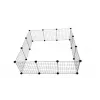 Šunų aptvaras c&c Modular 145×75×37 cm — vidaus/lauko namelis, modulinė panelių konstrukcija, juodas