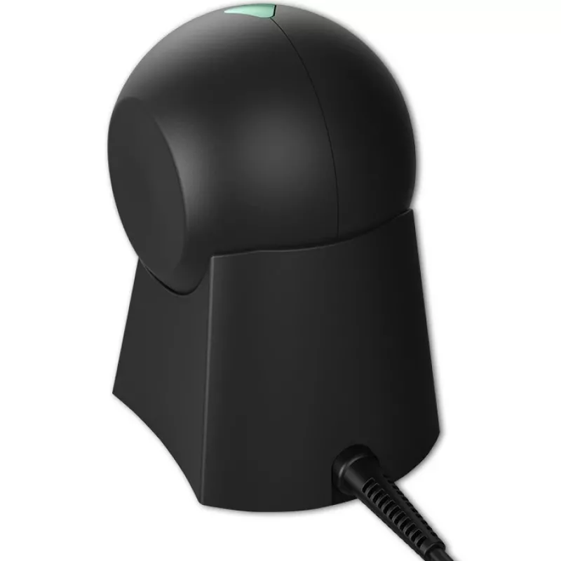 Laidinis stalinis brūkšninių kodų skaitytuvas QOLTEC 50857 — 1D/2D, USB, ABS korpusas, juodas, 1,75 m laidas