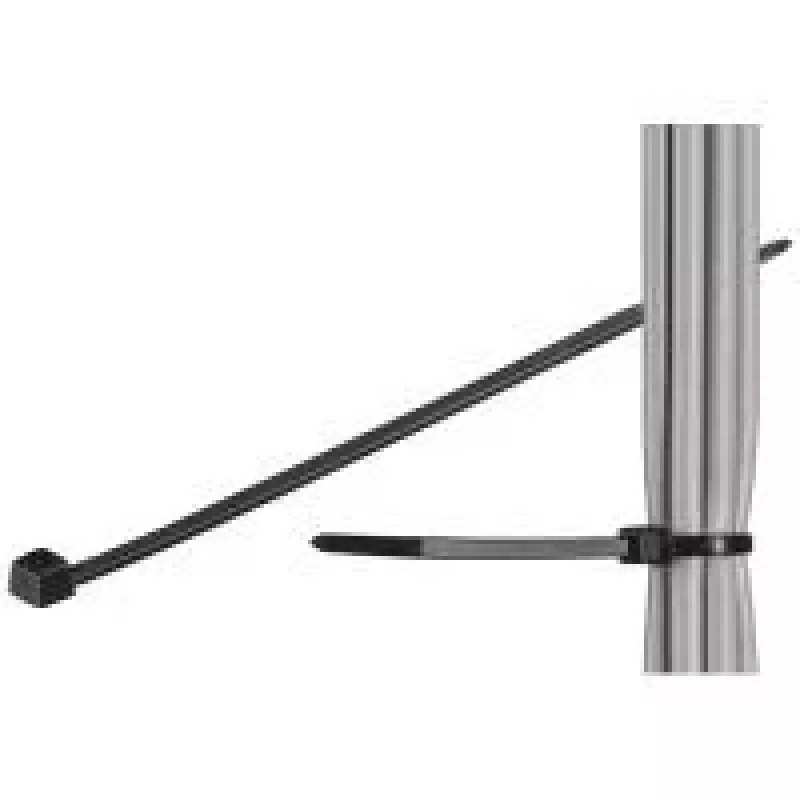 Kabelių raištis, orui atsparus nailonas, juodas – ilgis 280 mm, plotis 4,8 mm