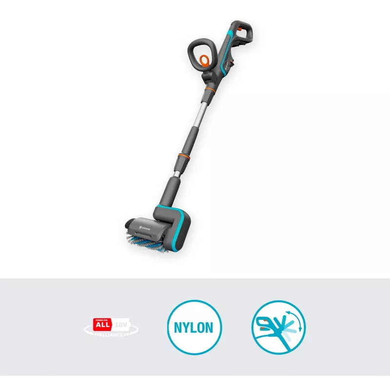 akumuliatorinis universalus valytuvas AquaBrush Patio 18V P4A solo, kietų grindų valiklis Pilka/turkio, be akumuliatoriaus ir įkroviklio, POWER FOR ALL ALLIANCE