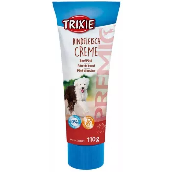 Šunų skanėstas Trixie Premio Beef 110 g — hipoalerginė pasta tūbelėje, 14,3% baltymų, 26,4% riebalų, be glitimo, be laktozės, suaugusiems šunims