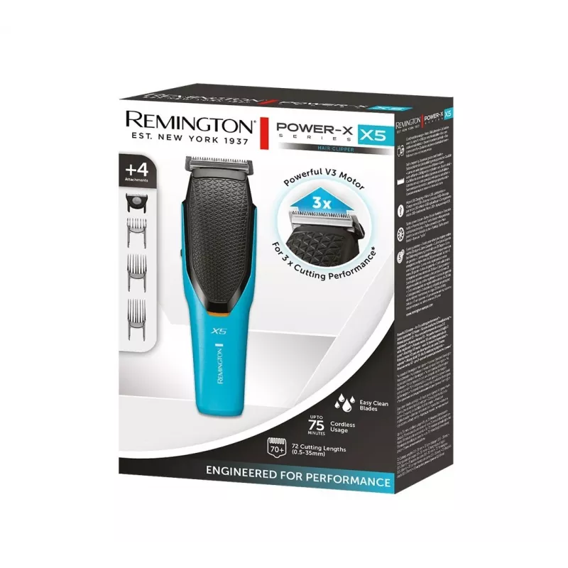 Remington Power-X Series HC5000 X5 plaukų kirpimo mašinėlė, juoda, mėlyna