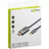 USB pintas adapterio laidas, USB-C kištukas > HDMI kištukas, 4K / 60Hz (juoda/sidabrinė, 2 metrai)