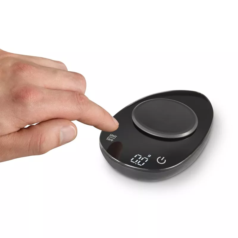 Virtuvinės svarstyklės Caso FinoCompact 03201 — 0,5 kg talpa, 1 g padala, LED ekranas, nerūdijantis plienas/juoda