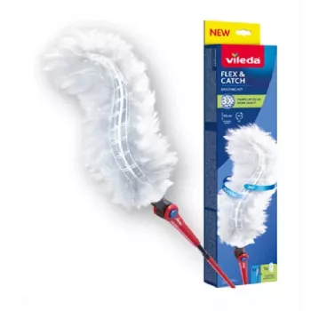 Vileda šluotelė su ilga rankena + 1 Flex&Catch papildymas