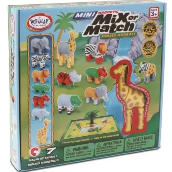 Kūdikių žaislas „MALIK Magnetic Mini Animals Jungle“ modelis 62323 — magnetinių gyvūnų figūrėlių rinkinys