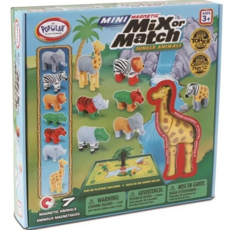 Kūdikių žaislas „MALIK Magnetic Mini Animals Jungle“ modelis 62323 — magnetinių gyvūnų figūrėlių rinkinys