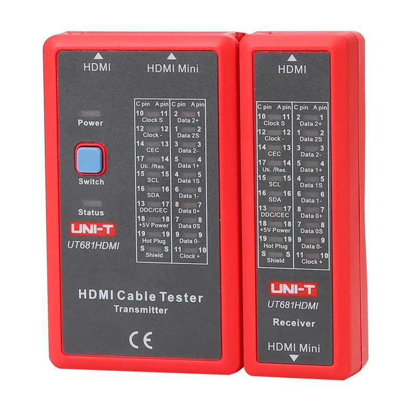 HDMI kabelių testeris No name UT681HDMI — HDMI laidų vientisumo ir sujungimų tikrinimas