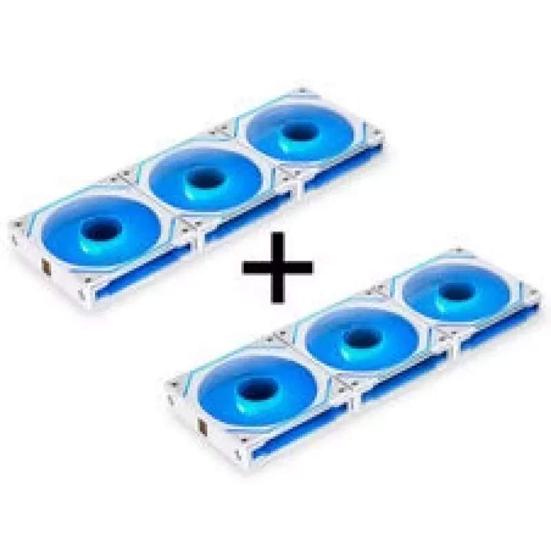 LIAN LI UNI FAN SL-INF 120 ARGB Reverse Blade PWM ventiliatorių rinkinys - 6 vnt., balti
