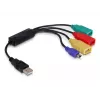 DeLock USB2.0 išorinis 4 prievadų kabelinis HUB - Hub - 4 x USB2.0 - stalinis (61724)