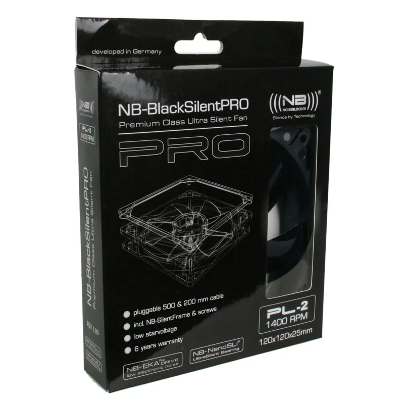 Ventiliatorius Noiseblocker JuodaSilentPro PL2