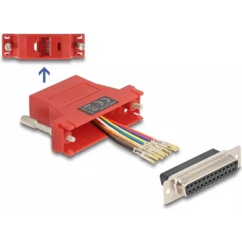 DeLOCK D-Sub 25 kontaktų lizdas į RJ45 lizdą surinkimo rinkinys raudonas VGA RJ-45
