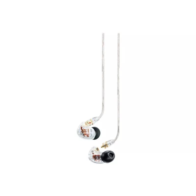 Shure SE535 ausinės laidinės į ausis įdedamos scenai/studijai permatomos
