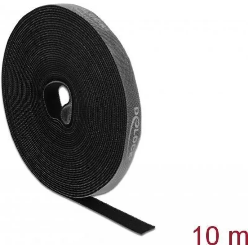 Montavimo juosta DeLOCK Velcro juosta ant ritinėlio Ilg. 10 m x Pl. 15 mm pilka