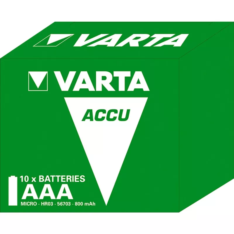 Varta Longlife - Akumuliatorius 2 x AAA tipo - NiMH - (įkraunamas) - 800 mAh - 10 vnt. pakuotė